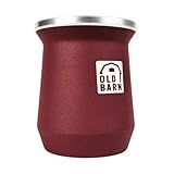 Copo Cuia Térmica Parede Dupla De Alumínio Tereré Chimarrão 300ml Old Barn Cor Vermelho