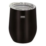 Copo Cuia Térmico Tampa 360ml Mor Gelado Quente Cerveja Café Cor Preto Liso
