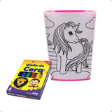 Copo De Colorir Com Giz Color Cup Lavável 01 Und Unicórnio