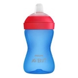 Copo De Transição Com Bico De Silicone 300ml Philips Avent Cor Azul Lisa