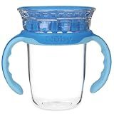 Copo De Treinamento Infantil Antivazamento 360- Com Alça 240ml Para Bebê -18 Meses Tritan Azul Nuby