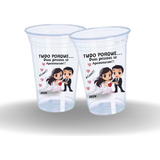 Copo Descartável Personalizado 400ml Casamento Noivos 50 Uni