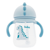 Copo Dino Alça Transição Antivazamento Canudo Silicone Buba