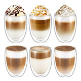 Copo Duplo De Vidro 350ml P Café Suco Chá 6 Unidades