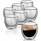 Copo Duplo Vidro 250ml Café Expresso Cerveja Chopp Kit C 6