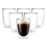 Copo Duplo Vidro 350ml Café Expresso Cerveja Chopp Kit C 6