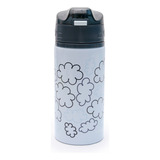 Copo Garrafa Infantil Alumínio 580ml Canudo Silicone Clingo Cor Azul Colors