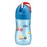 Copo Infantil Com Canudo Evolution 300ml Azul Lillo
