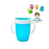 Copo Infantil De Treinamento Anti-Vazamento 360- Com Alça- 200 Ml- BPA FREE- Borda De Silicone- Ideal Para A Transição Da Mamadeira Para O Copo BELA JOY -AZUL-