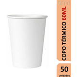 Copo Papel Branco Descartável Reforçado Café Chá Bebida 60ml