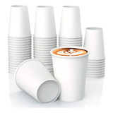 Copo Papel Para Cafe Branco 200ml Descartavel Com 100un