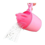 Copo Regador De Banho Rosa Lavar Cabelo Bebê Banho Seguro