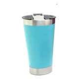 Copo Térmico 473ml Caneca Cerveja Com Tampa E Abridor Cor Verde Agua Liso