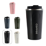 Copo Térmico Café Chá Garrafa Anti vazamento Inox 500ml Hot Cor Preto Liso