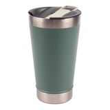 Copo Térmico Caneca Cerveja Com Tampa E Abridor Agua Gelada Cor Verde Militar Copo Térmico 473ml Com Tampa E Abridor Para Cerveja