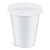 Copo Termico Com Tampa 120ml Isopor Descartavel C 100 Un Cor Branco