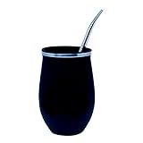 Copo Térmico Cuia Com Bomba Inox Erva Mate Tereré Preto Grow 360 Ml