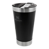 Copo Térmico De Cerveja Com Tampa Preto Fosco 473ml Cor Black Matte