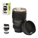 Copo Termico De Inox Emborrachado Com Tampa Tipo Lente