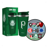 Copo Térmico Emborrachado Inox 450 Ml Dos Times De Futebol