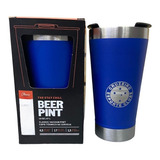 Copo Térmico Inox Cerveja Cafe Quente E Frio 500ml C Tampa Cor Azul Cruzeiro