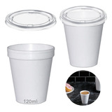 Copo Térmico Isopor 120ml C Tampa Plástica C 200 Cor Branco