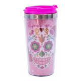 Copo Térmico Rosa Caveira 450ml Projeto Kiwi