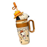 Copo Térmico Super Luxo Original Boneco Snoopy Canudo Alça