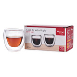Copo Vidro Duplo Café Expresso Chá Borosilicato 2 Peças 80ml