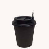 Copos De Café Em Papel Preto 200ml Tampa C stopper 50 Uni 
