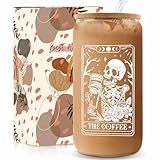 Copos De Café Gelado Copos De Vidro Fofos Com Tampas E Canudos Acessórios Estéticos Para Barra De Café Copos De Vidro Em Forma De Lata De 473 Ml Presentes Ideais Para Amantes De Café Copos De