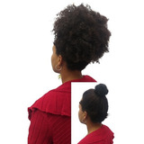Coque Black Afro Puff 100gr 30cm Castanho Médio Humano