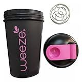 Coqueteleira Shakeira Shaker Academia Com Mola Misturador Premium 400 Ml Garrafa Copo FBK PRETO COM ROSA 