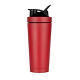 Coqueteleira Shakeira Whey Protein Academia Squeeze Shaker Térmico Inox Conserva Temperatura Parede Dupla Água Chá Suco Vermelho 