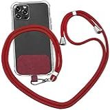 Corda Ajustável Para Smartphone Crossbody Nylon Correia De Pescoço Para Celular Corda De Mão Para Capas De Telefone Acessórios Amuletos Destacáveis Vermelho