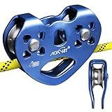 Corda De Polia De Escalada De 8 A 13 Mm Roldana De Aço Inoxidável De Alumínio Durável Dupla Velocidade Dupla Polia 25KN Para Quintal Tirolesa Transporte Equipamento De Montanhismo Resgate 