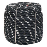 Corda Nylon 8mm Poliester 100 Metros Preta Carga Mudança