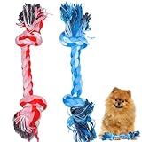 Corda Para Cachorro Pet Brinquedo Mordedor Para Filhotes E Porte Pequeno Resistente Interativo Tamanho P Cores Sortidas Cabo De Guerra Com Puxador Trançada Com Dois Nós Resistente Para Cães