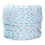 Corda Poliamida Trançada 12mm Bombeiro 10kg Rolo 100 Metros Cor Branco
