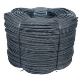 Corda Preta Trançada Sem Alma 8mm Pe Reciclado 8kg Cor Preto