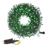 Cordão 100 Led Fixo Prova D água 9 5m Bivolt 31v Verde 4 Cor