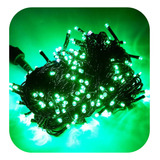 Cordão 100 Leds 10m Com Strobo 4 Fixo 1 Pisca Prova D água Luzes Verde 220v