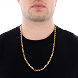 Cordão Cadeado 6mm Banhado A Ouro Envio Imediato
