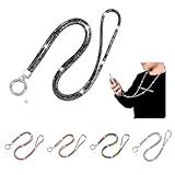 Cordão Corda Alça Pescoço Para Celular Ajustável Universal Brilhante Strass PRETO 