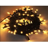 Cordão De 100leds 10m 8funcao Uso Interno Cor Das Luzes Fio Verde Branco Quente 110v