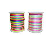 Cordão De Cetim Rabo De Rato 1mm Multicor Colorido 100mts Cor Multicor Escuro