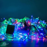 Cordão De Luzes Natalinas Colorido Rgb 10 Metros 100 Leds Pisca Pisca Natal Decorativo Para Árvore