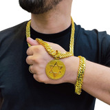 Cordão E Pulseira 13mm Tungstênio Pingente Estrela Davi