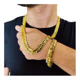 Cordão E Pulseira Masculina 13mm 100 Moeda Antiga Brinde