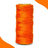Cordão Encerado 1mm Fio Cordone Laranja 100 Metros Nybc